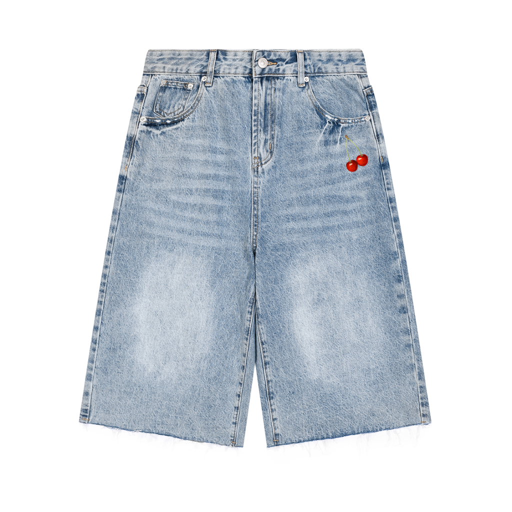 Men’s Vintage Wide Leg Denim Shorts